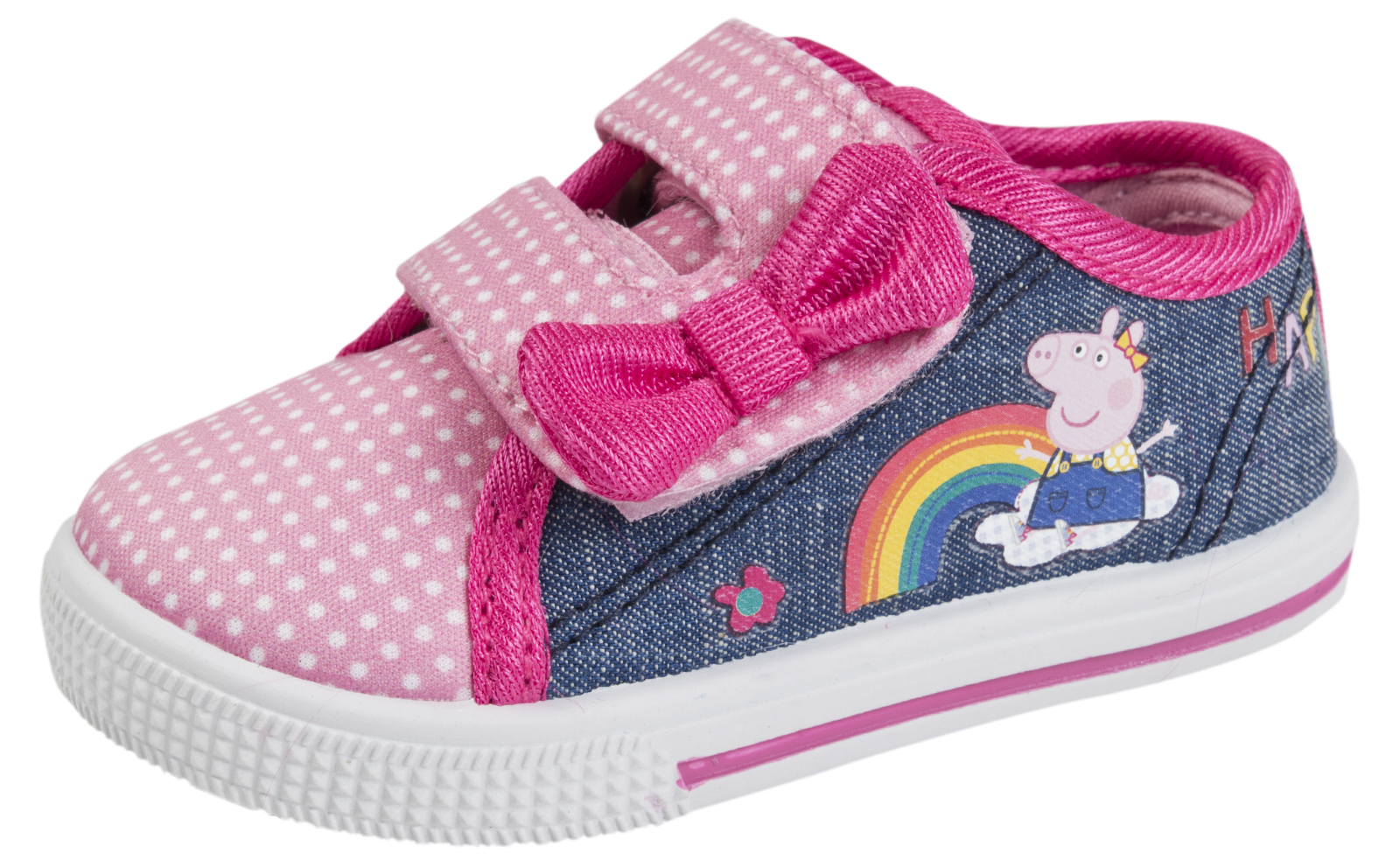 Girls Peppa Pig Canvas Pumps Mary Jane Plimsolls Pink Summer Shoes Kids